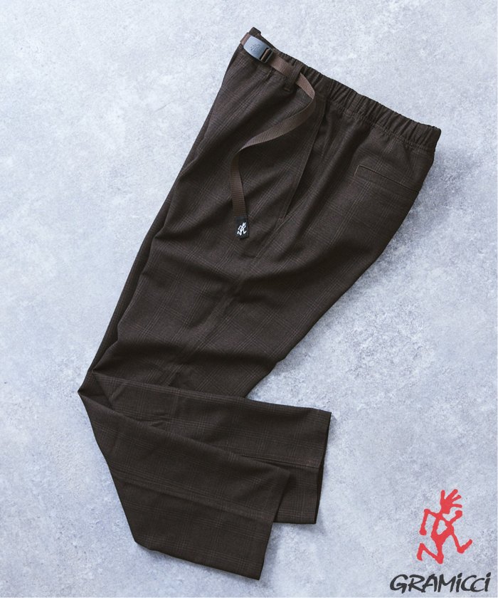 予約》【GRAMICCI】 417別注LANATEC グレンチェックストレッチパンツ