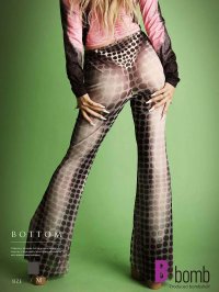 bombshell/ボムシェル bombshell ボトムス シースルー ドット ボディプリント フレアパンツ モード インポート おしゃれ ダンス衣装 メッシュ 透け感 Bbom/505476065
