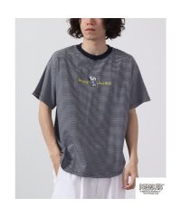  PEANUTS/ピーナッツ PEANUTS スヌーピー Tシャツ トップス 半袖 刺繍 ボーダー SNOOPY PEANUTS Bー杢グレー LL/505481098