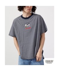  PEANUTS/ピーナッツ PEANUTS スヌーピー Tシャツ トップス 半袖 刺繍 ボーダー SNOOPY PEANUTS Bー杢グレー LL/505481098