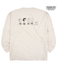  PEANUTS/ピーナッツ PEANUTS スヌーピー Tシャツ 長袖 切り替え 刺繍 バック PEANUTS SNOOPY/505481231