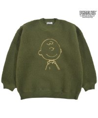  PEANUTS/スヌーピー チャーリーブラウン トレーナー BIG ボア 刺繍 長袖 PEANUTS SNOOPY/505481331