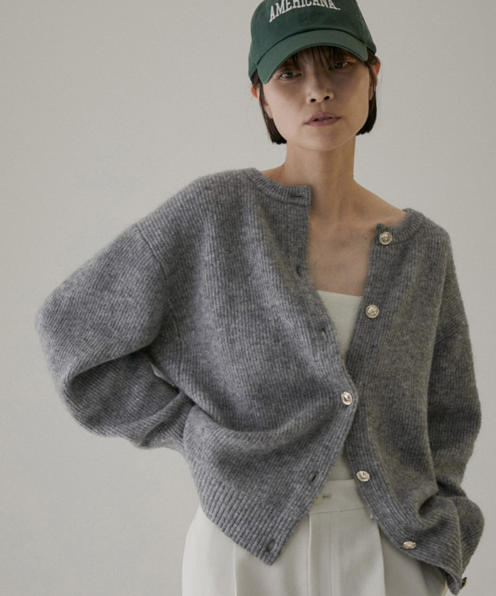 AER ADAM ET ROPE - 【未使用】2WAYメタルボタンモヘヤシャギーカーディガン WEB限定】2WAYメタルボタンモヘヤシャギーカーディガン