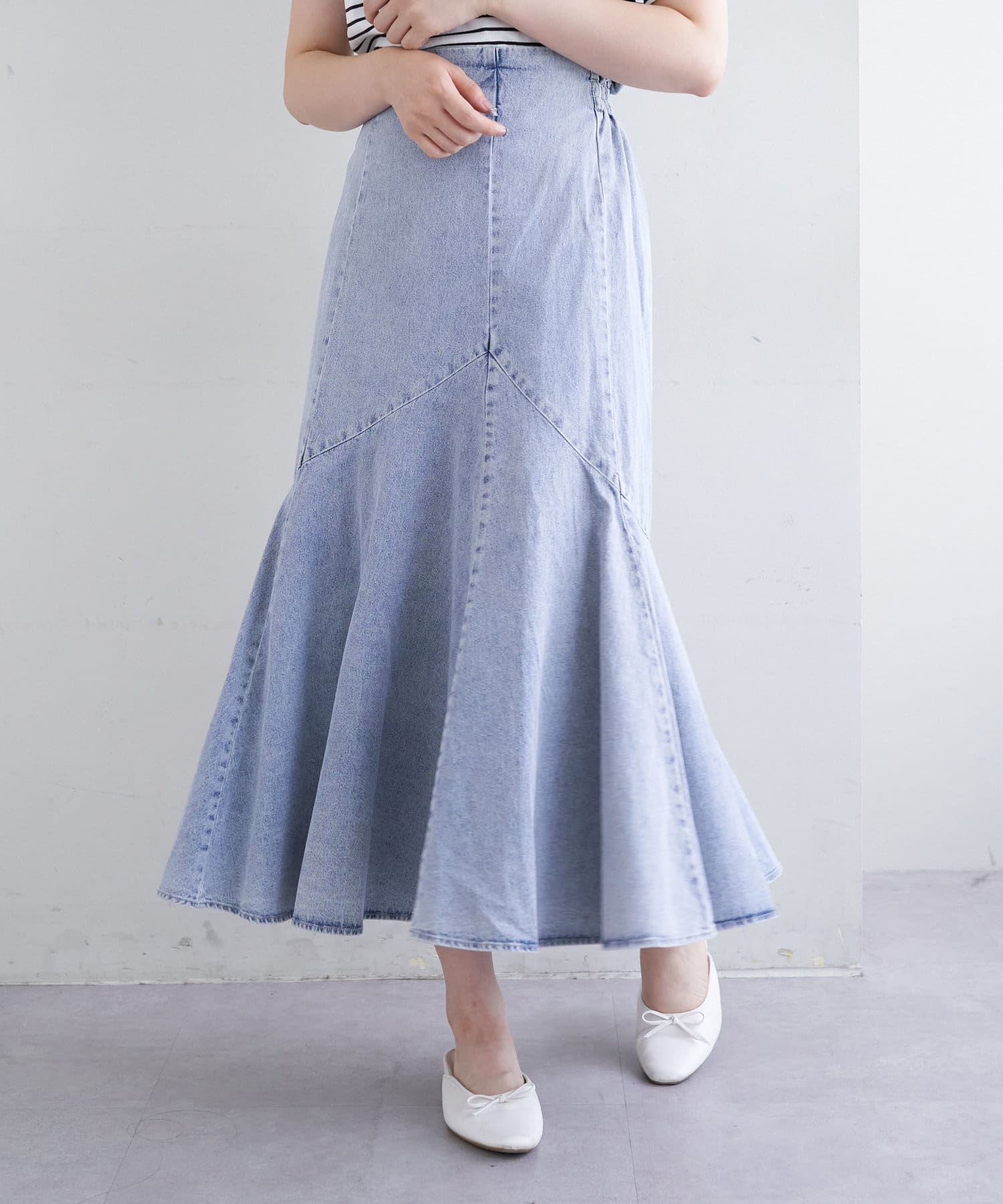 クーポン】【セール 40%OFF】デニム変形マーメイドスカート