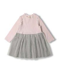 Kids Zoo/【子供服】 kid´s zoo (キッズズー) チェックスカートチュール切替長袖ワンピース 80cm～130cm W60301/505486552