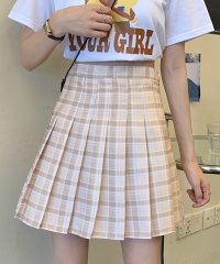 shopnikoniko/ショップニコニコ ShopNikoNiko チェック柄 ハイウエスト プリーツミニスカート ma 【即納】 ボトムス スカート ミニスカート プリーツスカート /505486573