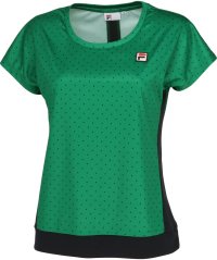 FILA（ZETT Ladies）/【テニス】サイドライン スクエアドット クルーネック Tシャツ レディース/505487139