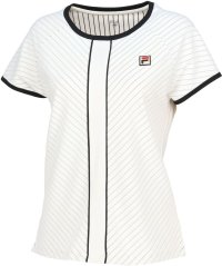 FILA（ZETT Ladies）/【テニス】ストライプジャガード バイアス ラウンドネック Tシャツ レディース/505487144