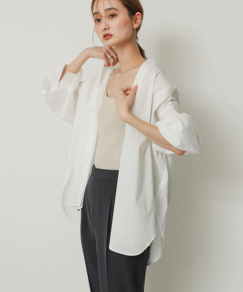 クーポン】【セール 50%OFF】カラーコクーンスリーブシャツ