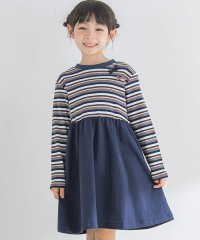 BeBe/【お揃い】リブマルチボーダー×ミニ裏毛ワンピース(80~150cm)/505467806