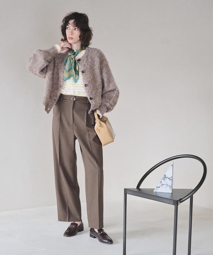 NATURAL BEAUTY BASIC ブラックパンツスーツ S（リネンライク
