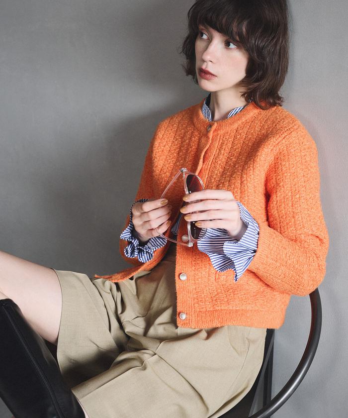 セール 40%OFF】バスケット編みショートニットカーディガン