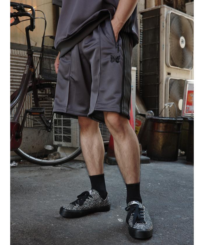 ショーツ　XS ブラック　グレー　ニードルス　ニードルズ Needles（ニードルズ）〉別注 Track Shorts - Charcoal TOKYO
