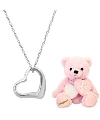 Sears/シアーズ Sears シアーズ ネックレス レディース テディベア 付き オープンハート シルバーカラー/505488964