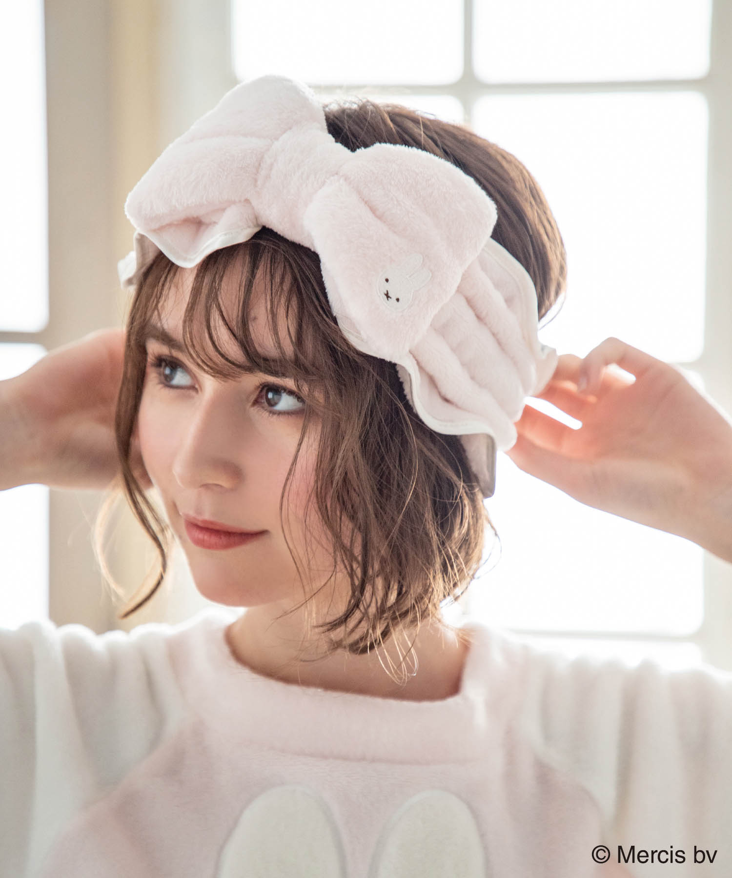 スナイデルホーム水色 フワフワ ルームウェア上下セットとヘアバンド