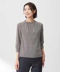 J.PRESS LADIES/チェックプリント スリットフリルネック カットソー/505491792