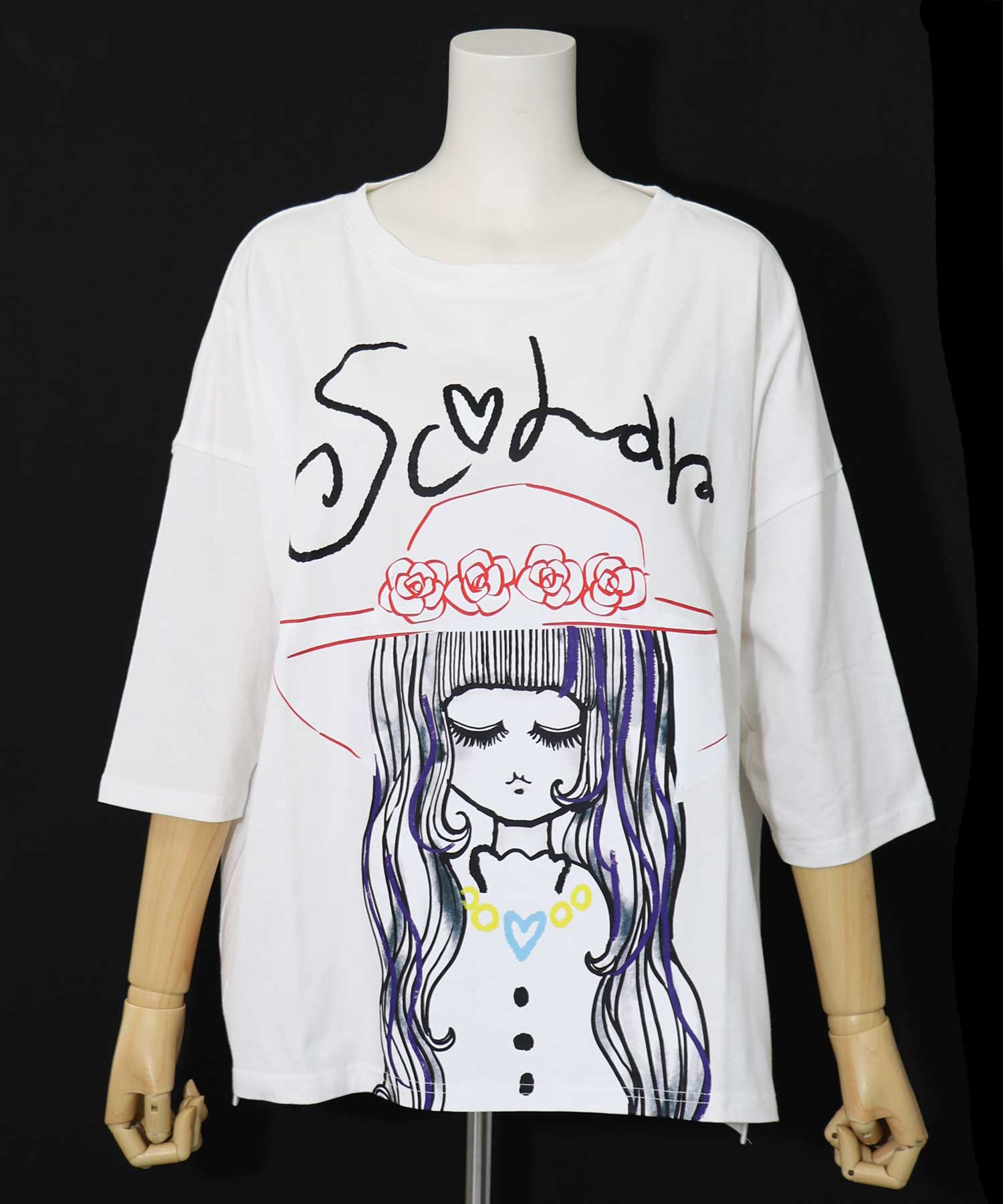 クーポン】お洒落スカラーちゃん柄 7分袖Tシャツ(505493677