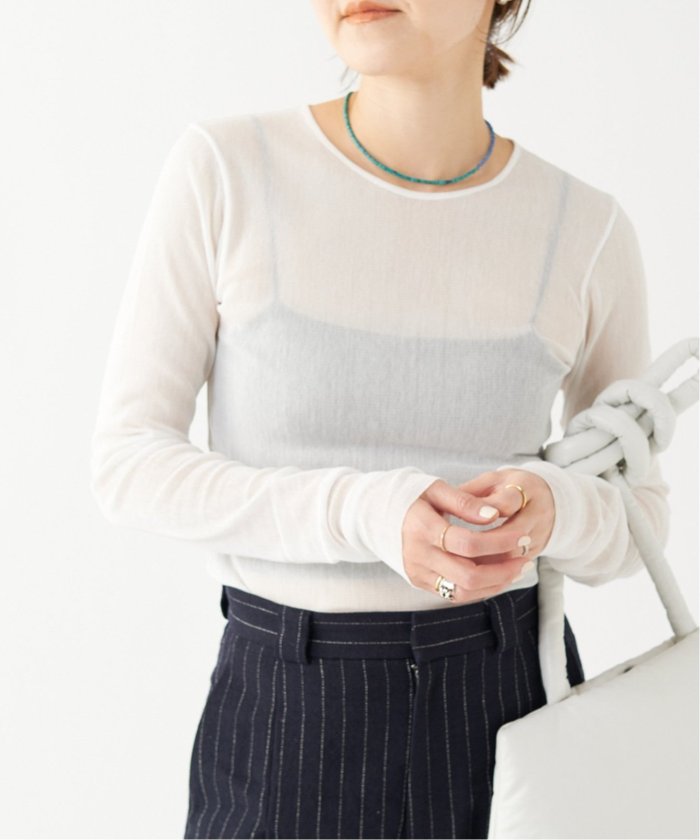 Plage プラージュ Mesh Sheerメッシュシアー ロンT グレー