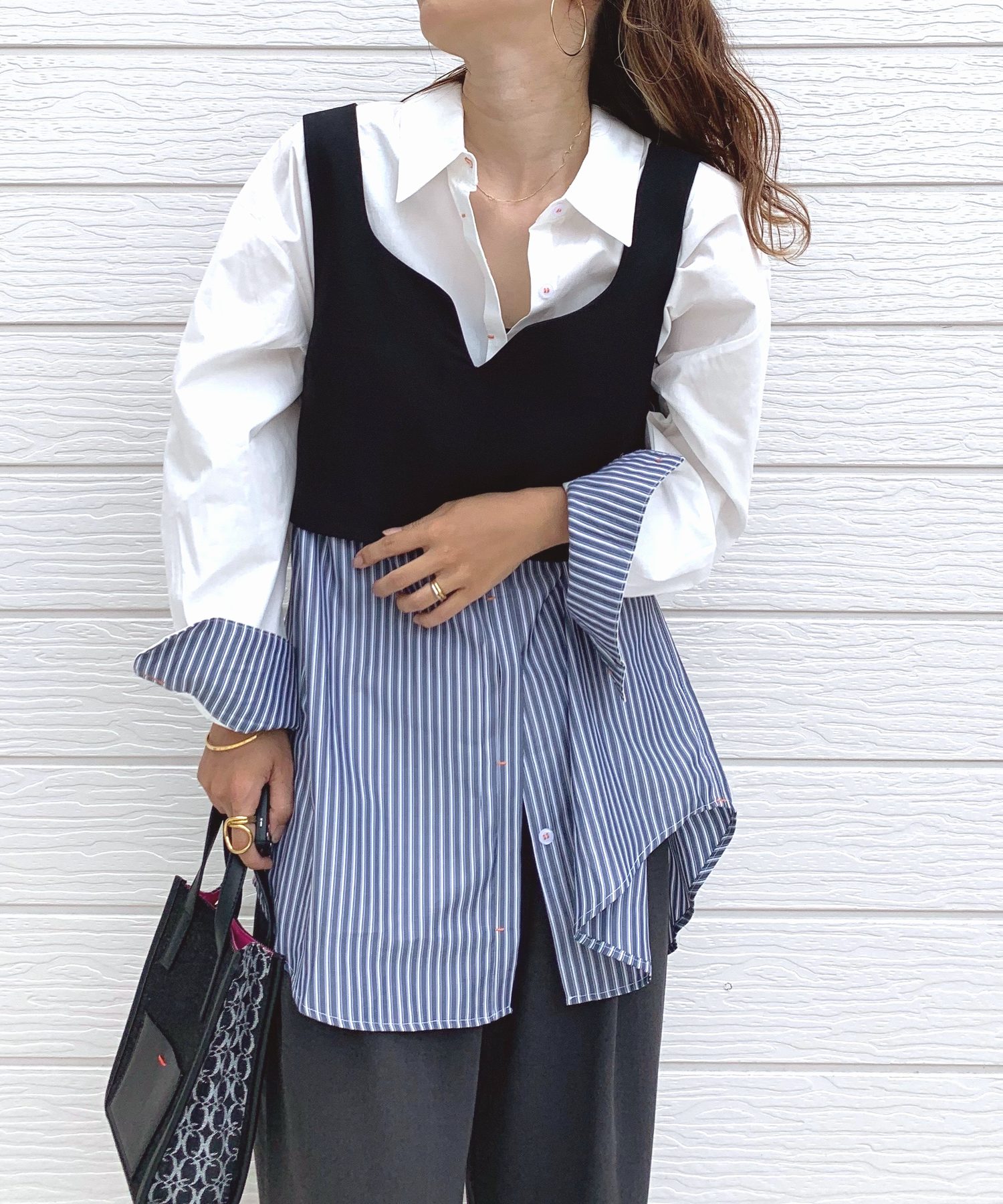 ストライプドッキングシャツ(505491472) | キュー(Q) - d fashion