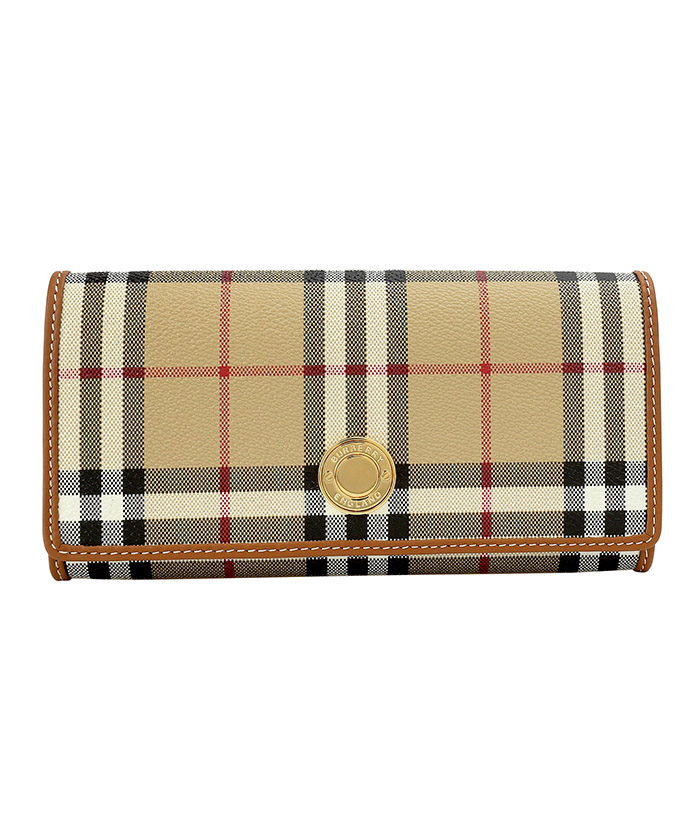 BURBERRY 長財布 ブラウン BURBERRY - 美品☆BURBERRY バーバリーズ レザー 長札入れ 茶