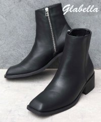 glabella/glabella グラベラ スクエアトゥ ヒールブーツ サイドジップ メンズブーツ 黒 ブラック シンプル/505497859