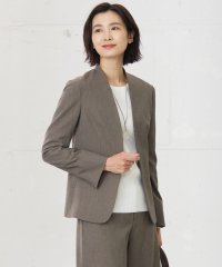 J.PRESS LADIES（LARGE SIZE）/【洗える】T/Rアルガンシルク ノーカラー ジャケット/505500286