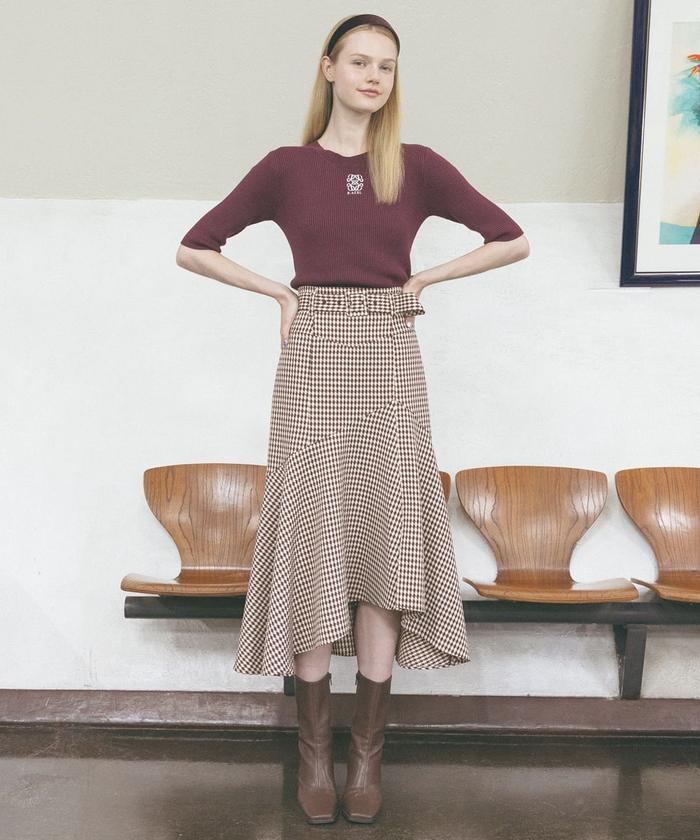 Ameri Vintage ダブルベルトスカート　赤 Ameri Vintage ダブルベルトスカート 赤 Ameri（アメリ）の