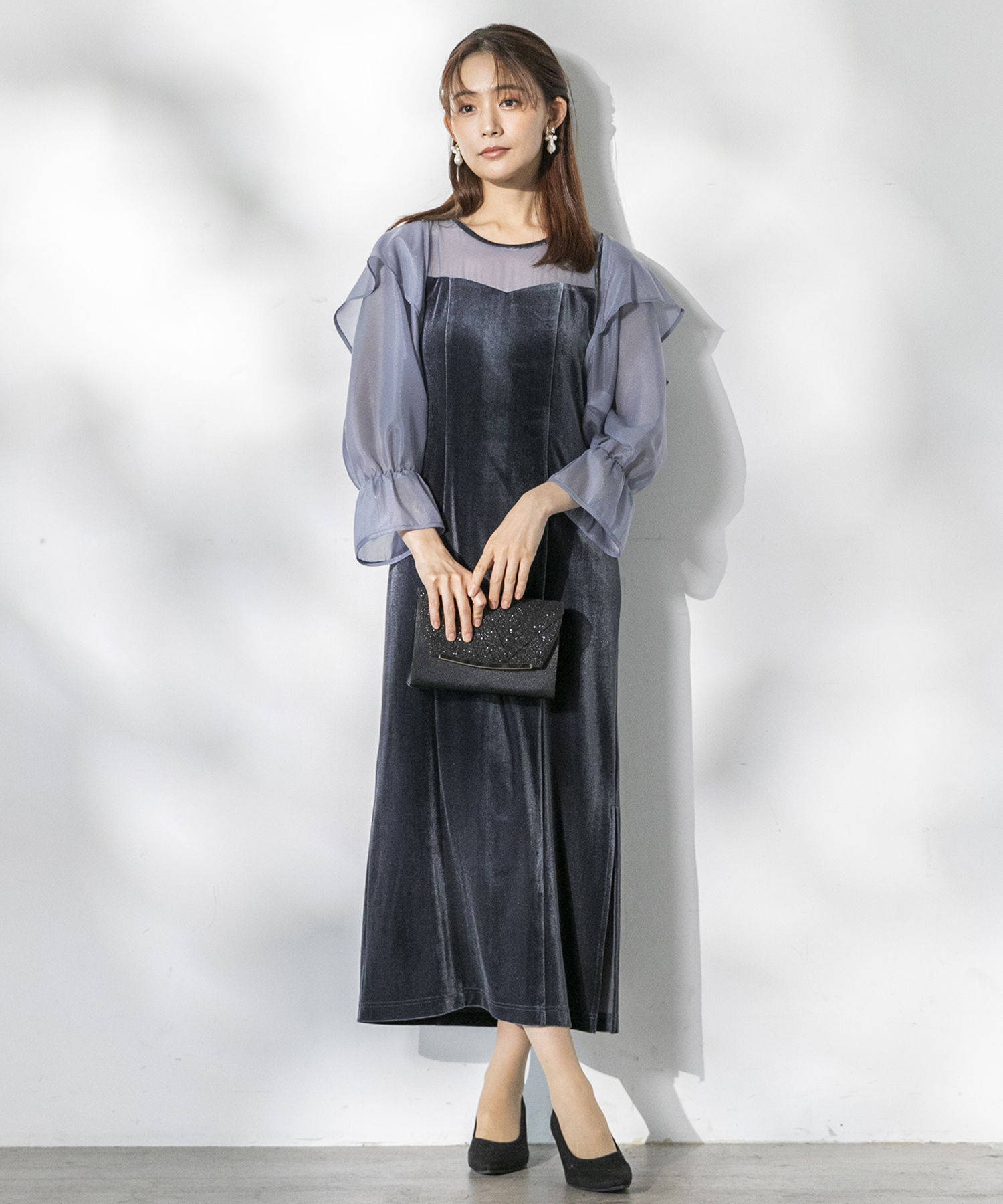 C388 ボヘミアンスタイルプロムドレス サイド スリット ワンピース