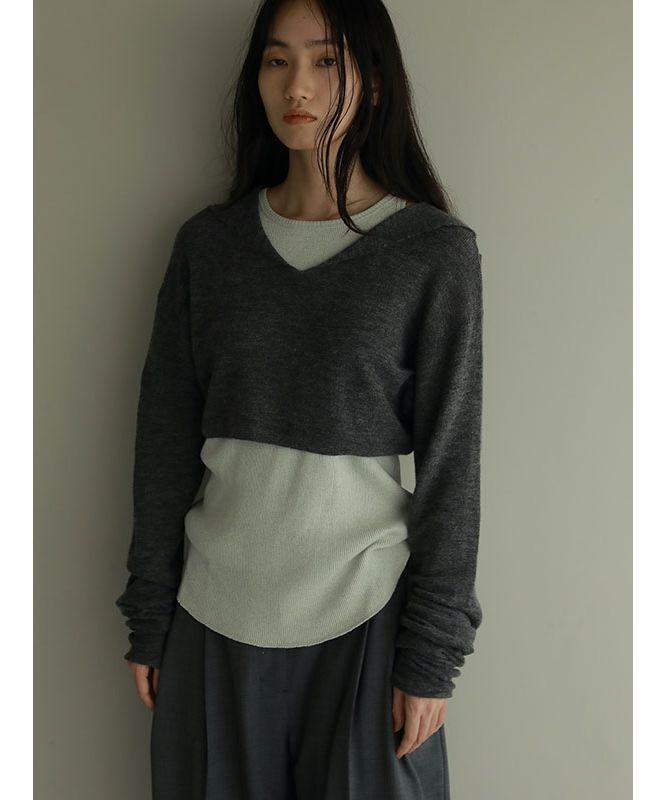 袋未開封エトレトウキョウ　ダブルフェイスニットフーディ　khaki 袋未開封エトレトウキョウ ダブルフェイスニットフーディ khaki