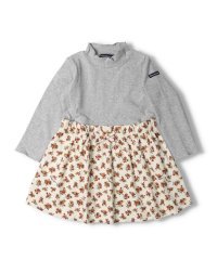 moujonjon/【子供服】 moujonjon (ムージョンジョン) テレコハイネック花柄切替ワンピース 80cm～140cm M60304/505506552