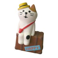 cinemacollection/マスコット concombre プレゼント かわいい 旅猫 三毛猫トランク デコレ 男の子 女の子 ギフト /505509379