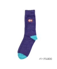 LOGOS/福助 公式 ルームソックス クルー丈 メンズ LOGOS(ロゴス) 無地 ワンポイント 履くフリース 片面刺繍  1L430W<br>紳士 男性 フクスケ fu/505516642