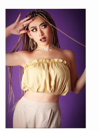 bombshell/ボムシェル bombshell ブラトップ・チューブトップ・ベアトップ フリル バルーン ヘソ出し 韓国 ミニ丈 セクシー バストアップ 海外 イベント パステ/504845967