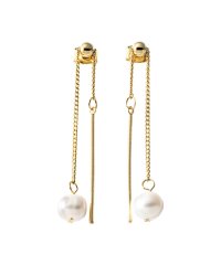 cream dot/クリームドット Cream dot. メタルバー&淡水パールのスライドボールピアス/505518826