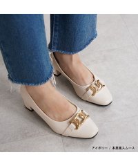 ALETTA/パンプス 走れる レイン シューズ 防水 痛くない 歩きやすい チェーンバックル スクエアトゥ 4.5cm 太ヒール チャンキーヒール ビジネス 通勤 きれいめ/505519352