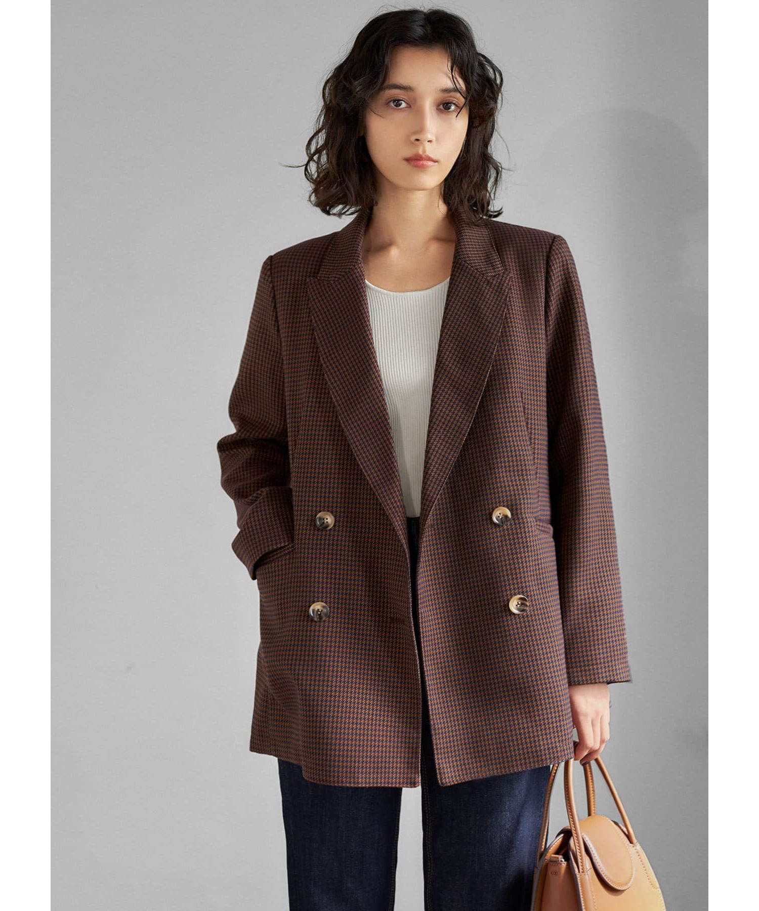 スタイルデリ 【LUXE】グレンチェック柄ダブルジャケット スタイルデリ STYLE DELI 【LUXE】グレンチェック柄ダブル