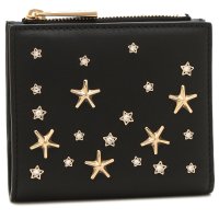JIMMY CHOO/ジミー チュー JIMMY CHOO 二つ折り財布 ハンニ コンパクト財布 スタースタッズ ブラック レディース JIMMY CHOO HANNI CZN BL/505519513
