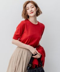 NIJYUSANKU（LARGE SIZE）/【洗える/アンサンブル対応】サステナブルウール 半袖 ニット/505519758