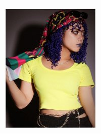 bombshell/ボムシェル bombshell 半袖Tシャツ ネオンカラー ショート丈 半袖 Tシャツ ラウンドネック 短丈 ヘソ出し トップス ミニ 小さめ Bbomb/504969379