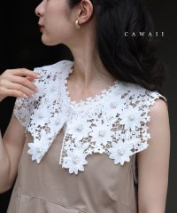 CAWAII/カワイイ CAWAII 重ね着も可愛い。デコルテ覆う白花レース襟のカットソートップス/505519989