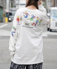 1111clothing/オーバーサイズ ロンt メンズ ビッグ ロンティ レディース オーバーシルエット ワンポイント イラスト バックプリント ドロップショルダー トップス/505571367