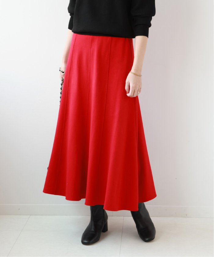【新品タグ付き】IENA エコデニムトラペーズスカート 36 ネイビー36カラー