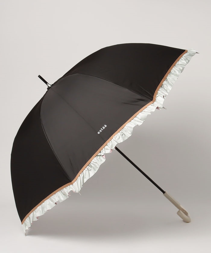 ★未使用　グレイシー　ムーンバット　日傘　フリル　ブラウン　晴雨兼用　バイカラー 晴雨兼用日傘】グレイシー (Gracy) Peplum Frill 一級遮光99.99