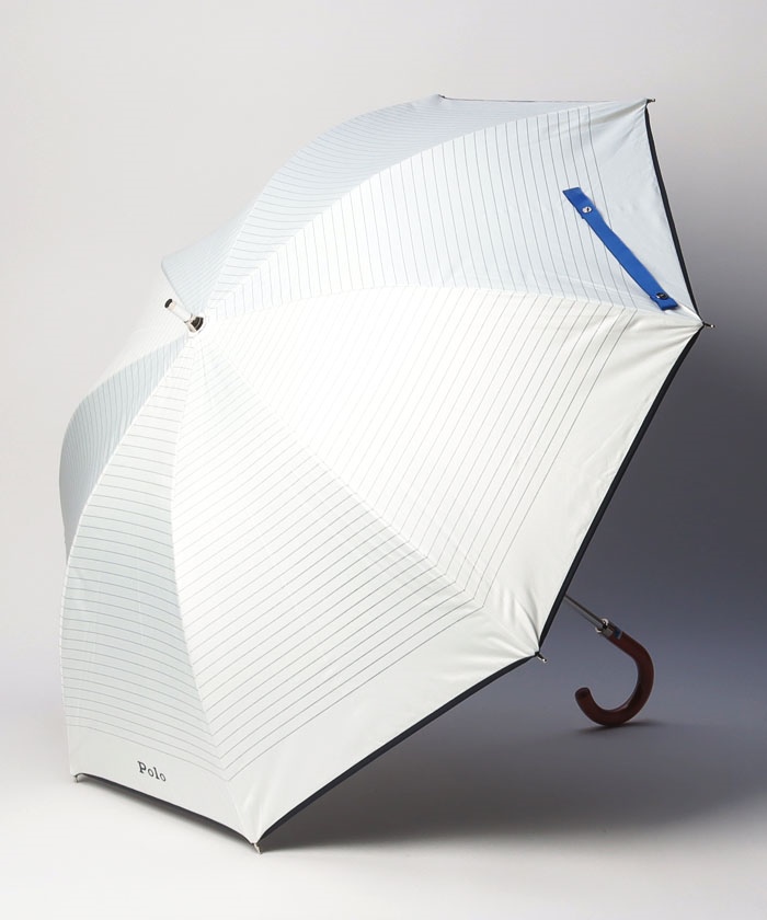 polo RALPH LAUREN　雨天兼用日傘　ホワイト　ボーダー polo RALPH LAUREN 雨天兼用日傘 ホワイト ボーダー