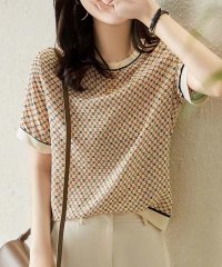 maison de LATIR/メゾンドラティール maison de LATIR 総柄デザインアイスシルクTシャツ/505518786