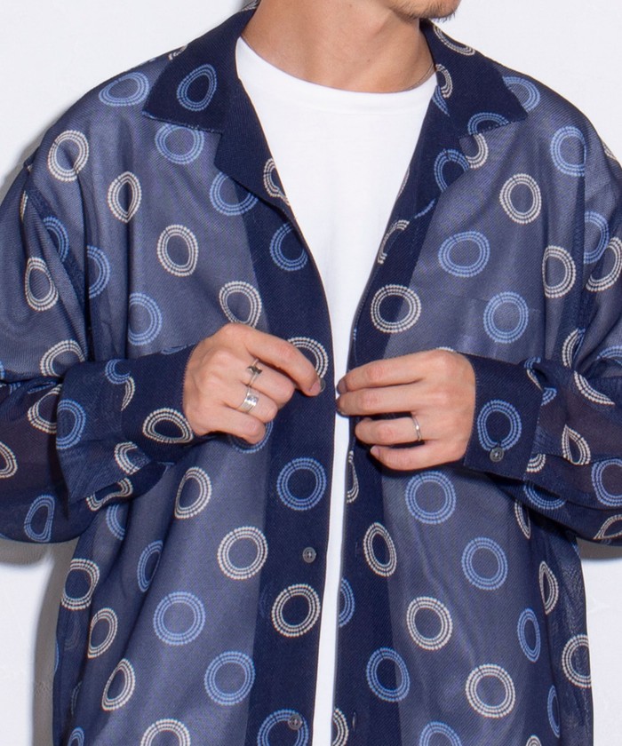 COMME des GARCONS◆24SS/ジオメトリックパターン/Tシャツ/M/ポリエステル/マルチカラー/総柄 COMME des GARCONS◇24SS/ジオメトリックパターン/Tシャツ/M