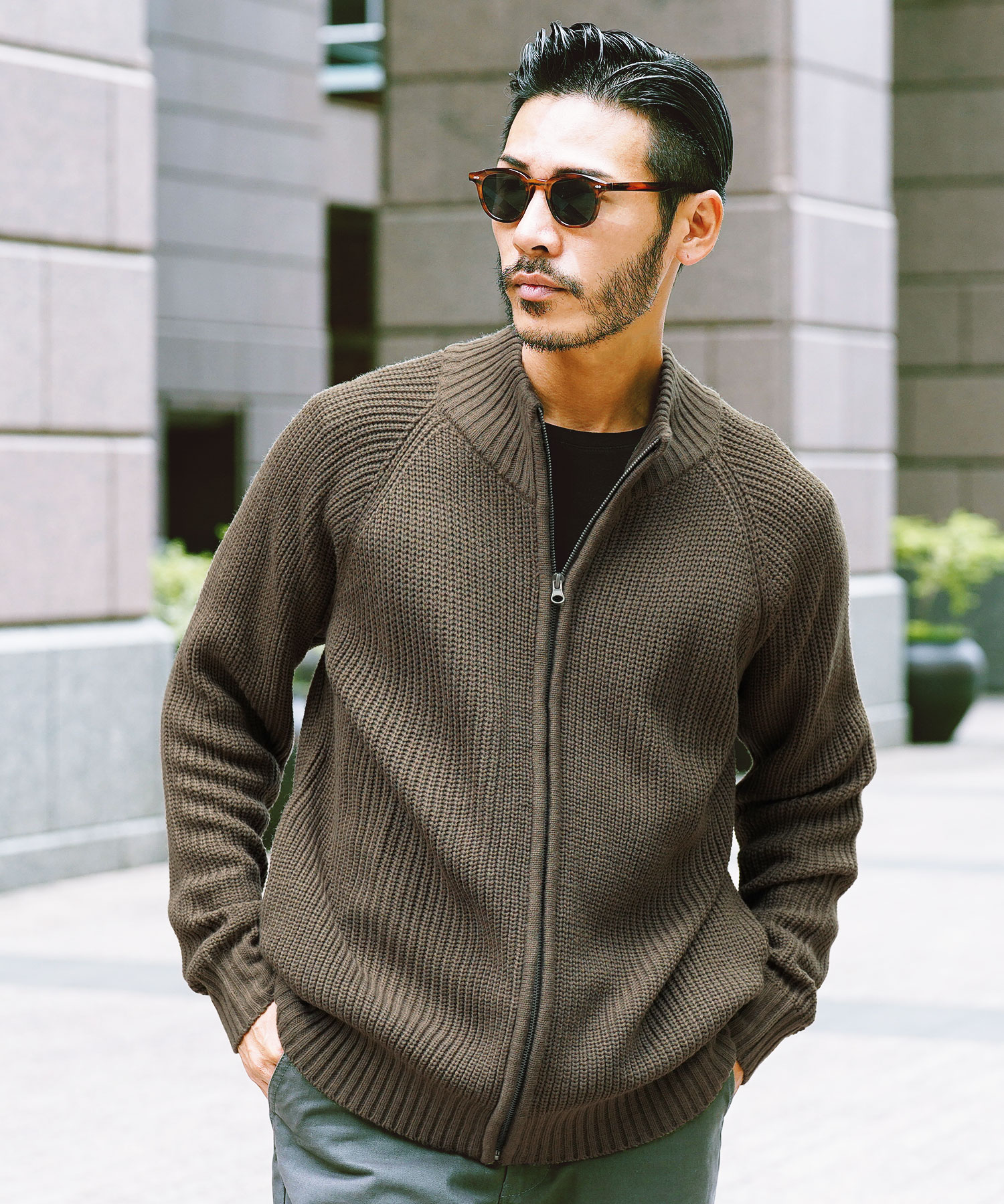 ジギーズショップ JIGGYS SHOP 畦ZIP UPニット / ニット メンズ ジギーズショップ JIGGYS SHOP 畦ZIP UPニット / ニット メンズ