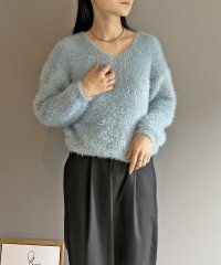 Jewelobe/ジュエローブ Jewelobe シャローVネックシャギーニットプルオーバー/505525755