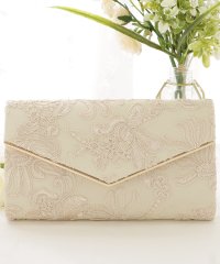 Lace Ladies/レースレディース Lace Ladies フラワー刺繍コンパクトV字クラッチバッグ/505573630