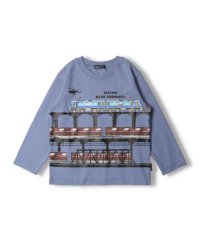 【子供服】 moujonjon (ムージョンジョン) ブルーサンダー貨物電車風景Ｔシャツ 100cm～130cm F50803